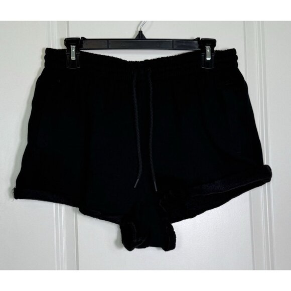 Pink Victoria's Secret Fleece Classic Shorts Womens Large‎ Black Sweat shorts - Picture 1 of 6